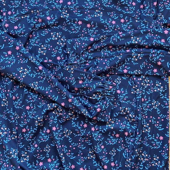 Puma Golf Ladies Micro Floral Cloudspun 1/4 Zip Pullover - Navy Sm - Picture 3 of 11